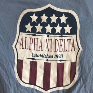 Patriotic Alpha Xi Delta Comfort Colors Pocket Tee